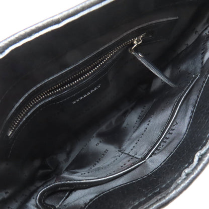 Burberry Nova Check Shoulder Bag Nylon Canvas Leather