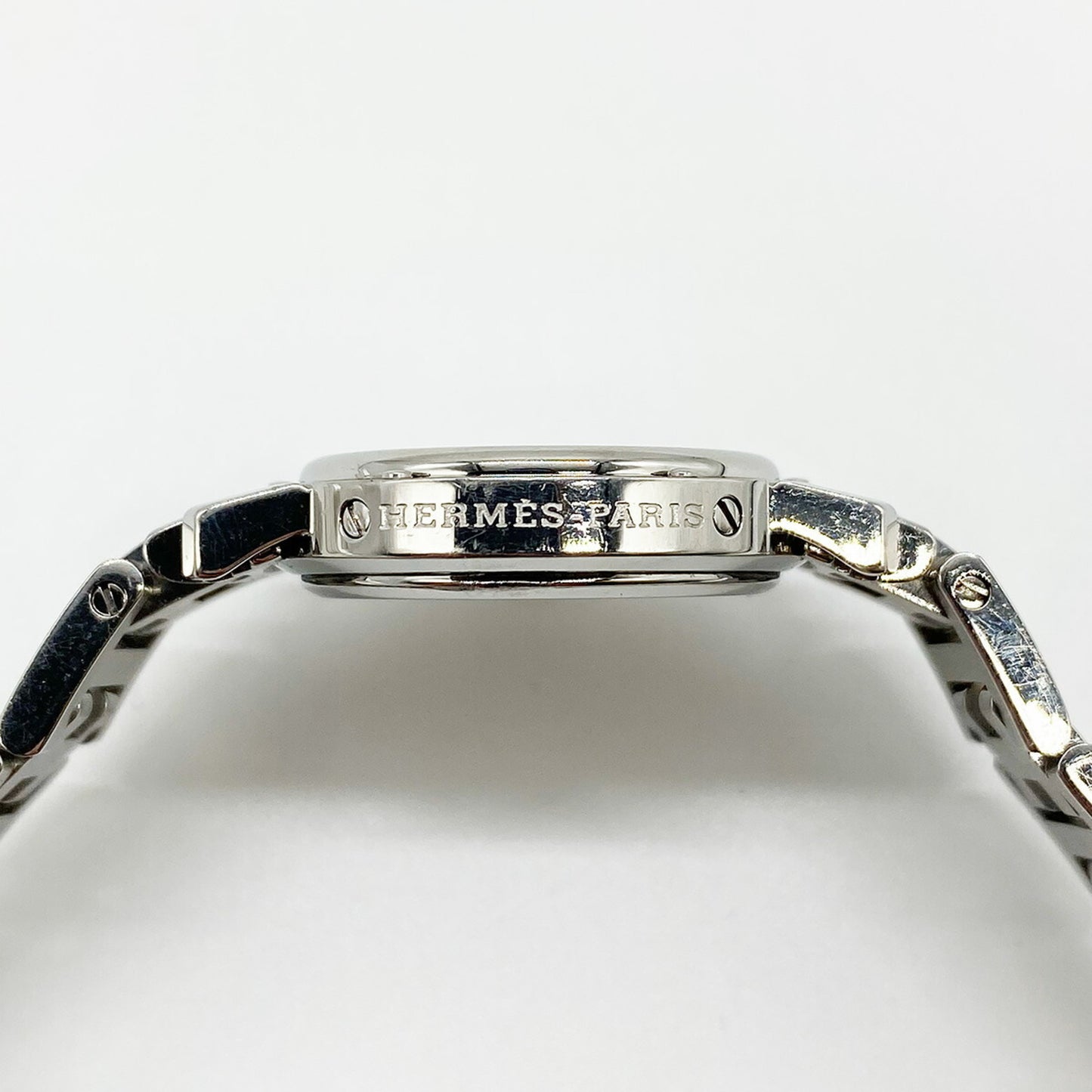 Hermes Watch Cl4.210 Clipper Quartz Pink Shell Stainless Steel Dial