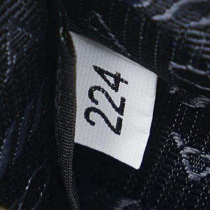 Prada Triangle Logo Plate Wallet/Coin Case Navy Saffiano Leather