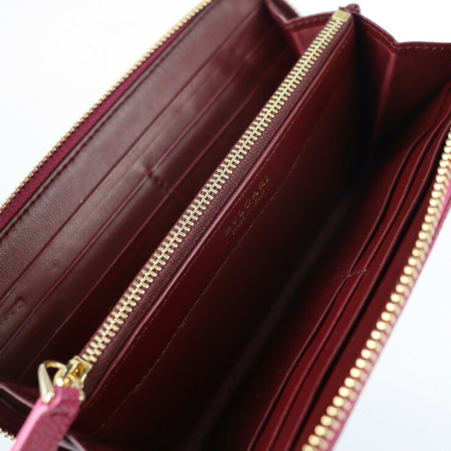Bvlgari Bulgari Long Wallet 286311 Leather Heather Amethyst Pink Series Gold Hardware Round Zipper