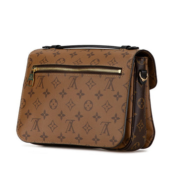 Louis Vuitton Monogram Reverse Pochette Metis Mm Handbag Shoulder Bag M41465 Brown Pvc Leather