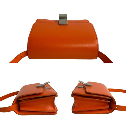 Celine Classic Box Small Leather Shoulder Bag/Pochette/Sacoche In Orange