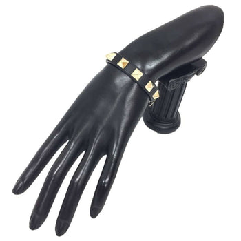 Valentino Garavani Rockstud Bracelet Zw2J0255Vit Leather Black X Champagne Gold 10013623