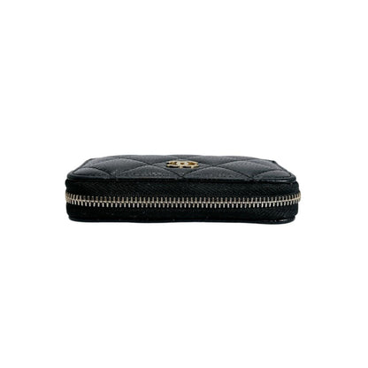 Chanel Wallet/Coin Case Matelasse Matte Caviar Leather Ap0216 Black