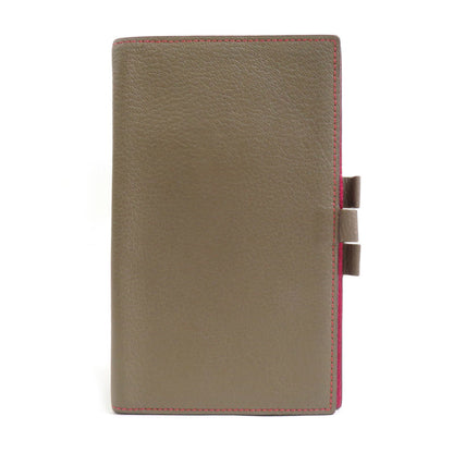 Hermes Herms Leather Notebook Cover In Greige
