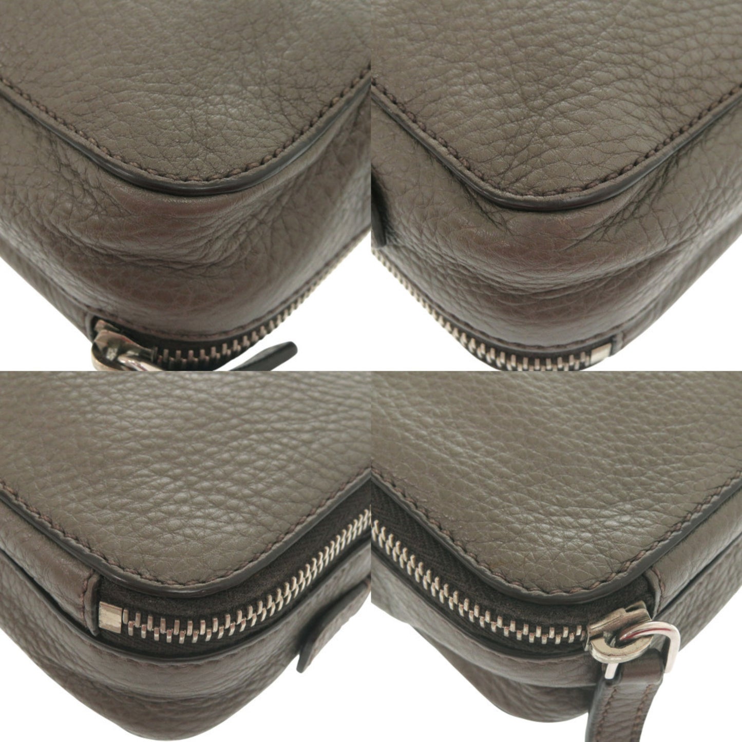 Prada Triangle Logo Leather Gray Second Bag Clutch 0188 Prada