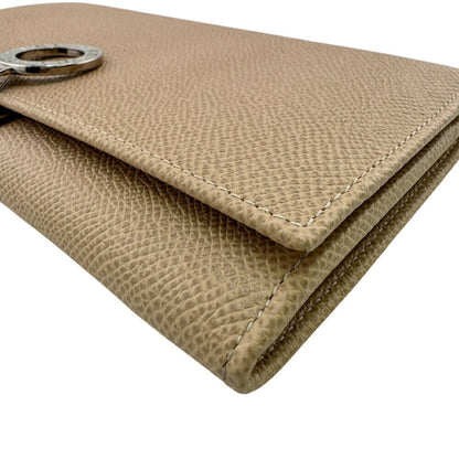 Bvlgari B.Zero1 Circle Clip Bifold Long Wallet Beige