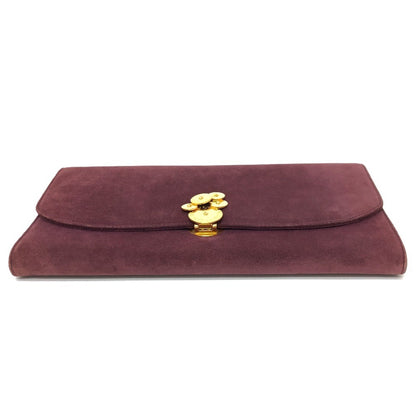 Bvlgari Bvlgari Bag Logo Flap Clutch Suede