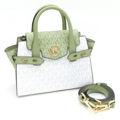 Michael Kors Handbag 35S2Gnms5V White Green Pvc Leather Bag