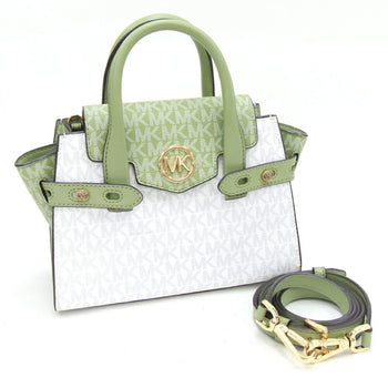 Michael Kors Handbag 35S2Gnms5V White Green Pvc Leather Bag