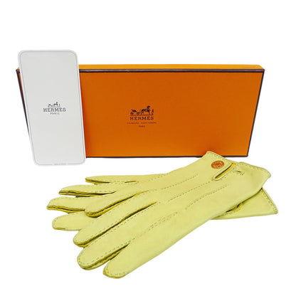 Hermes Herms Serie Women'S Leather Gloves In Lime Green