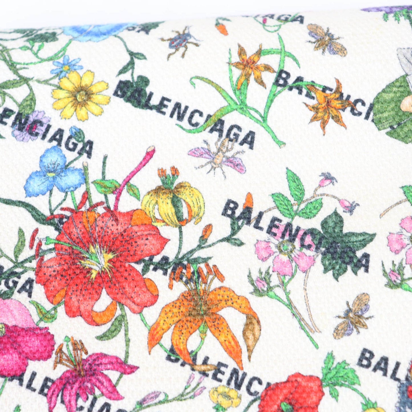 Gucci X Balenciaga 681710 Floral Round Zip Leather Long Wallet In Multicolor