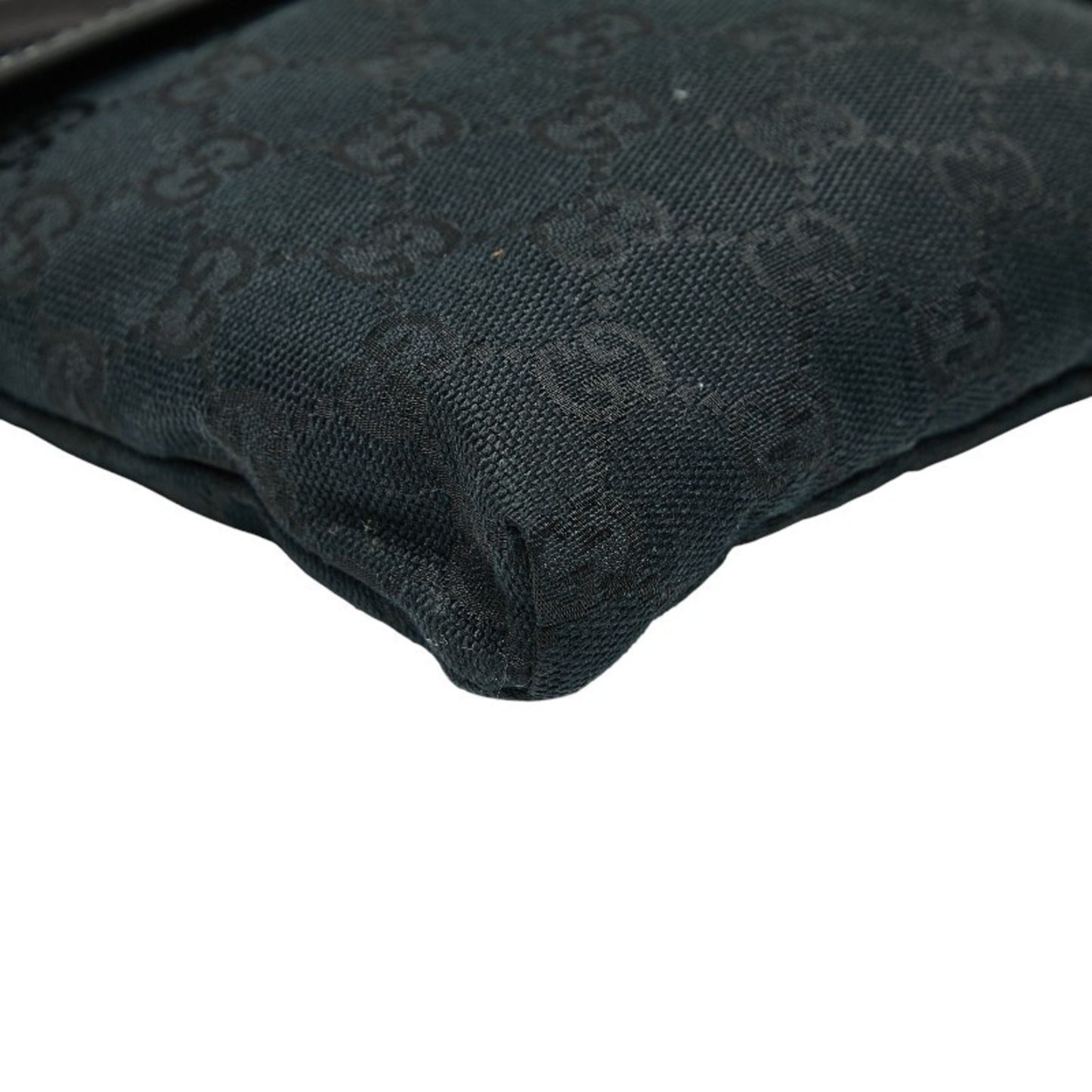 Gucci Gg Canvas Waist Bag/Shoulder Bag 28566 Black Leather