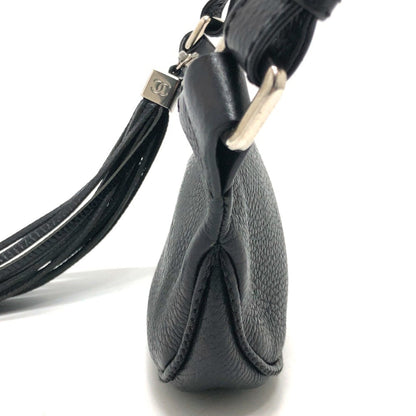 Chanel Chanel Logo Fringe Bag Shoulder Calf Leather