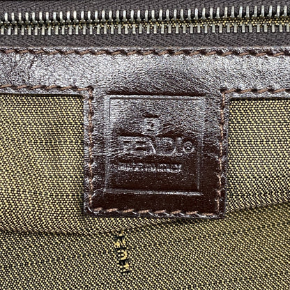 Fendi Zucca Nylon Canvas Handbag In Brown