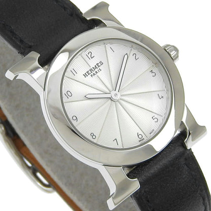 Hermes Hermes H Watch Rondo Wristwatch Hr1.210 Stainless Steel X Embossed Leather 2006 ?J Quartz