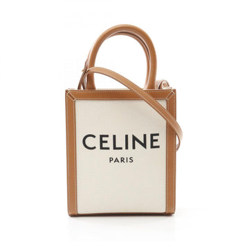 Celine Mini Vertical Cabas Handbag Canvas Leather