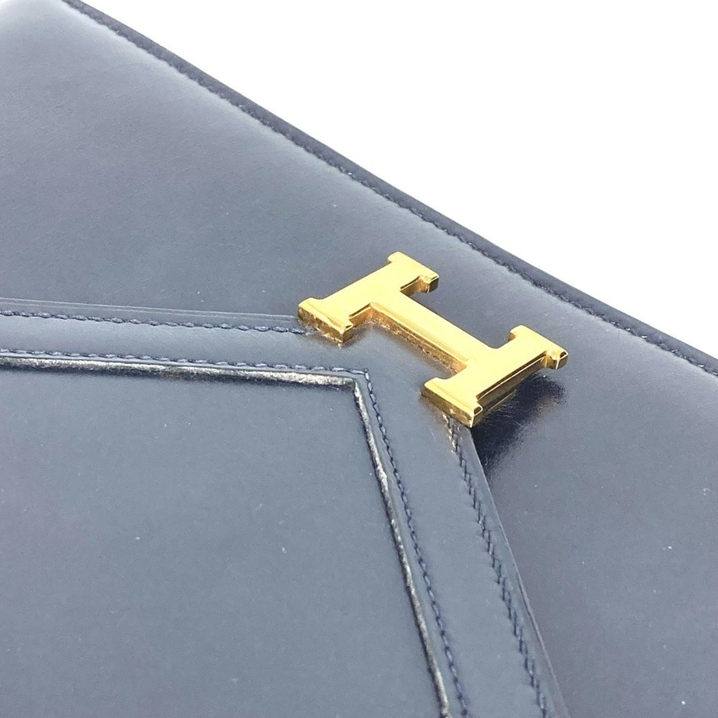 Hermes Herms H Hardware Logo Vintage Flap Liddy Bag 2-Way Clutch Shoulder Box Calf