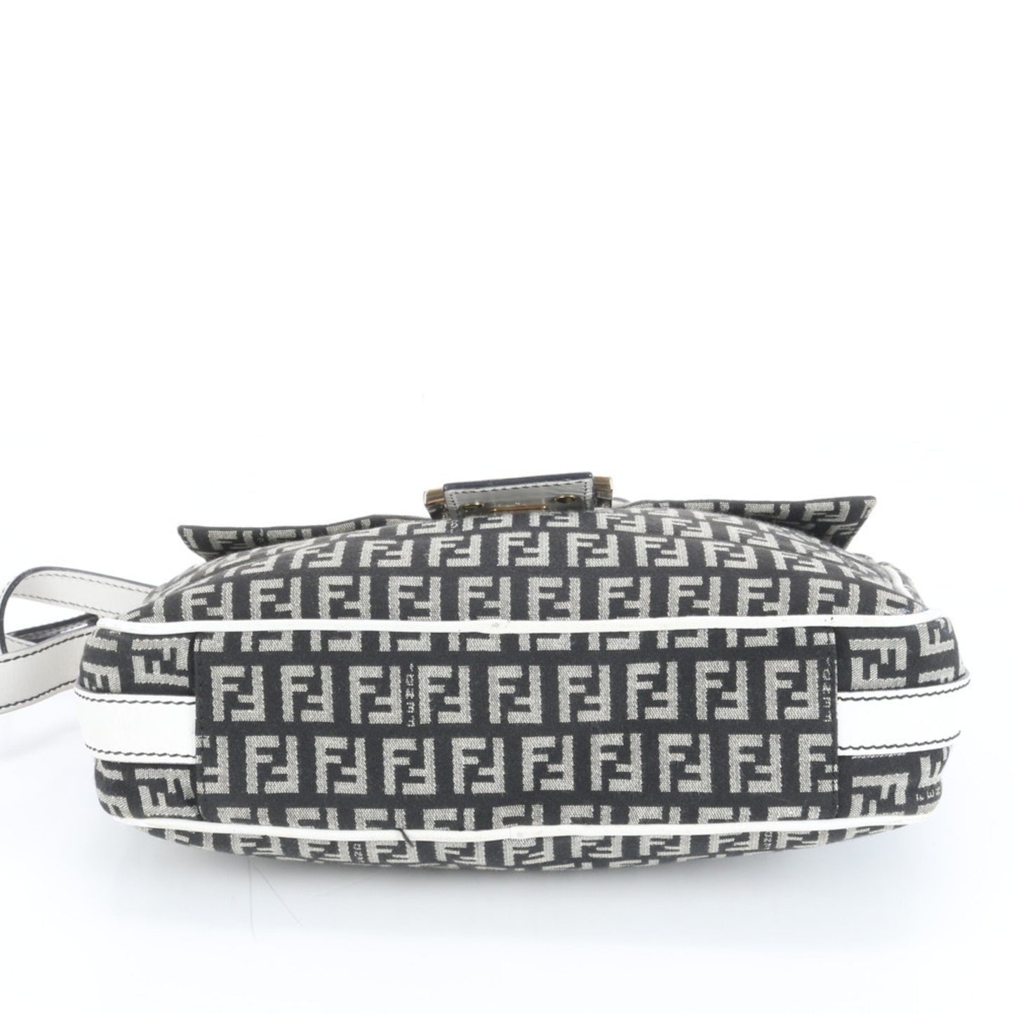 Fendi Zucchino Ff Mamma Leather Shoulder Bag With Hologram Seal