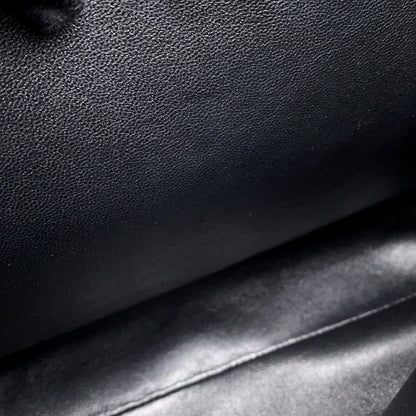 Chanel Matelasse Coco Mark Caviar Leather Handbag A12397 Handle Bag Black