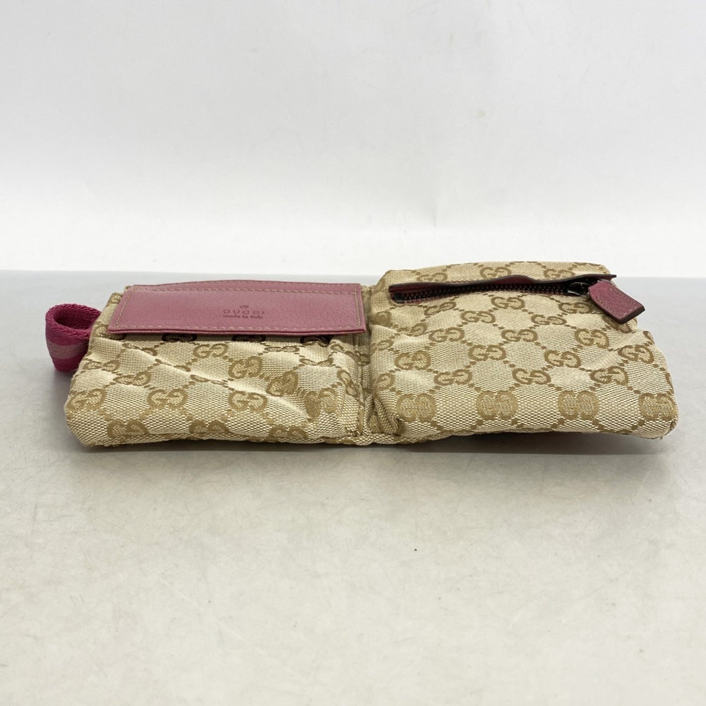 Gucci Waist Bag Gg Canvas 162962 Beige Pink
