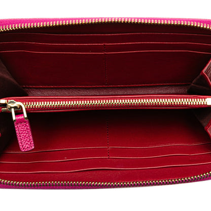Bvlgari Round Long Wallet 280567 Pink Leather