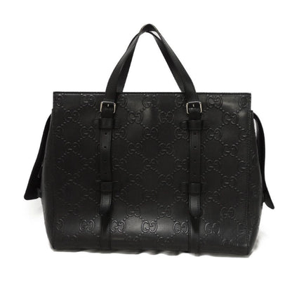 Gucci Gg Embossed Punching Tote Bag Shoulder Double G Black 625774