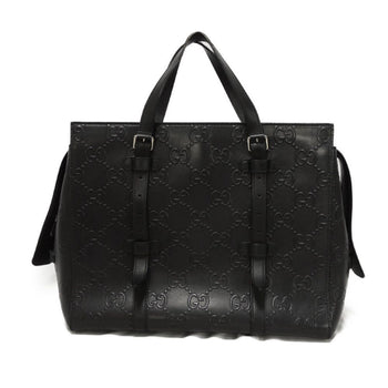 Gucci Gg Embossed Punching Tote Bag Shoulder Double G Black 625774