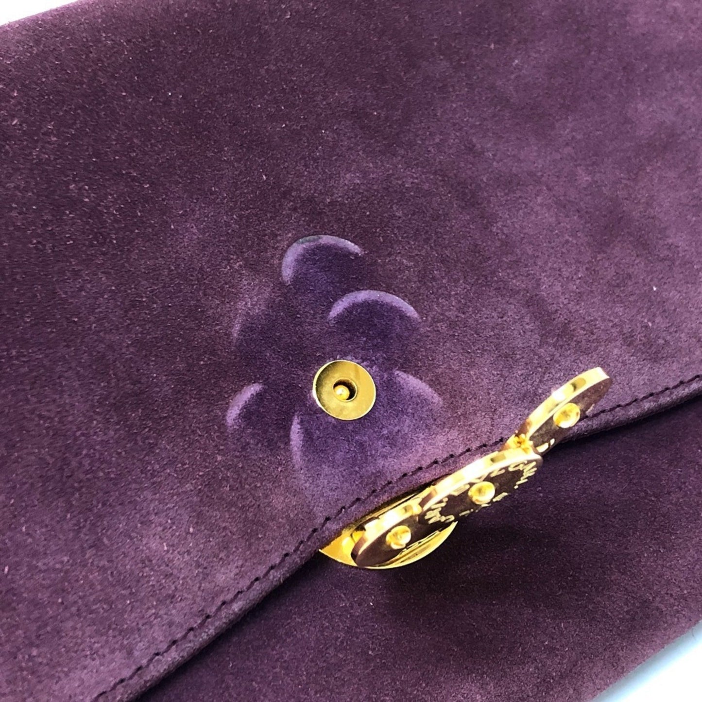 Bvlgari Bvlgari Bag Logo Flap Clutch Suede