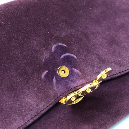 Bvlgari Bvlgari Bag Logo Flap Clutch Suede