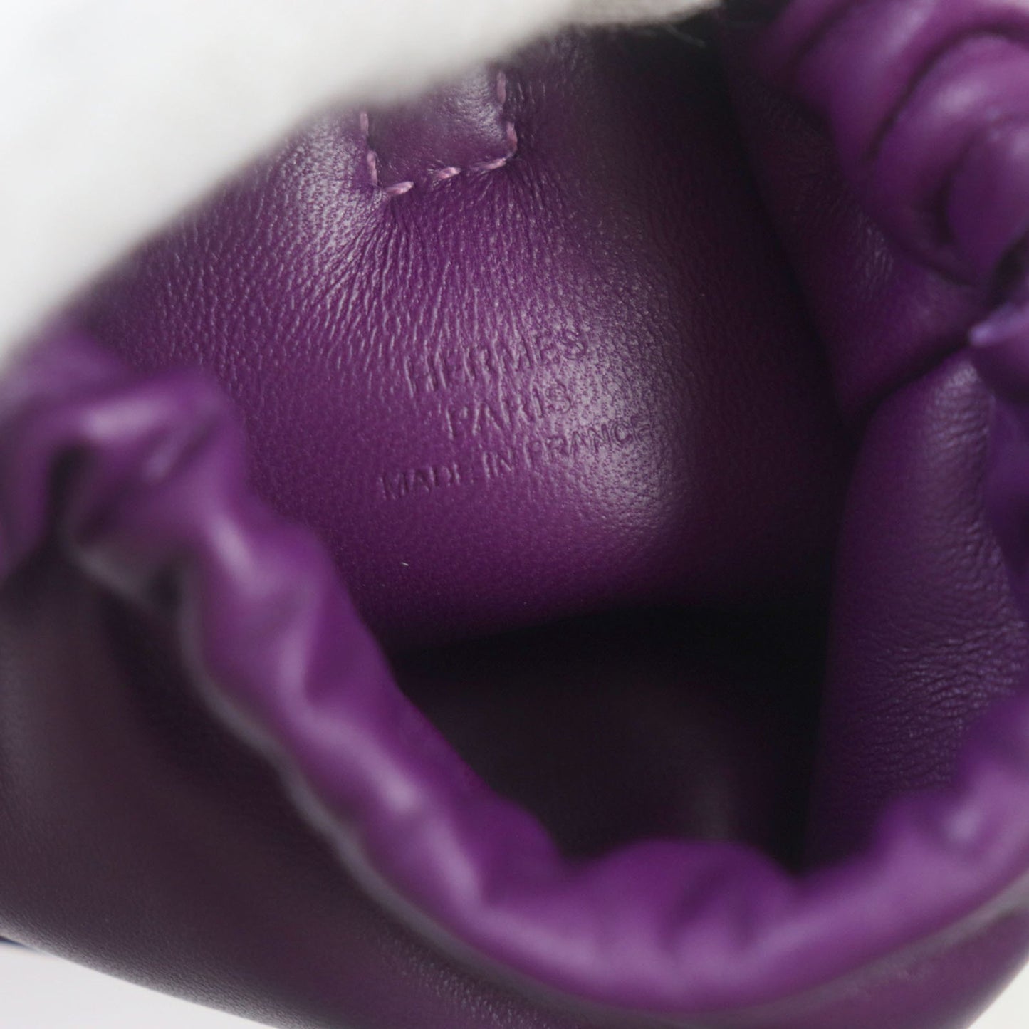 Hermes Pillow Anjou Milo Vous Swift Serie Button Drawstring Leather Phone Case Pouch