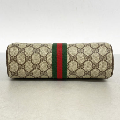 Gucci Gg Supreme Sherry Line Clutch Bag 63 01 012 Brown