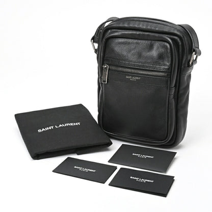 Saint Laurent Sid Crossbody Bag Shoulder 581700 Leather Black E-157142