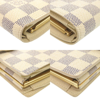Louis Vuitton Portefeuille Viennois Damier Azur N61676 White Bi-Fold Wallet