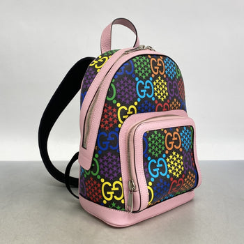 Gucci Gg Psychedelic Backpack 601296 Leather Pink Multicolor