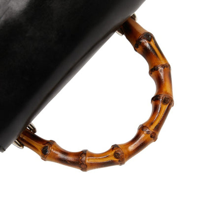 Gucci Bamboo Mini Backpack 003.1998.0030 Black Nylon Leather