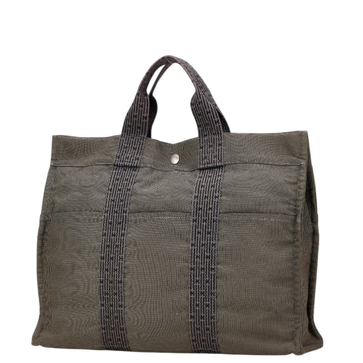 Hermes Air Line Mm Tote Bag Gray Canvas