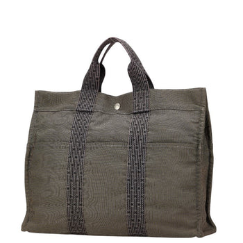 Hermes Air Line Mm Tote Bag Gray Canvas