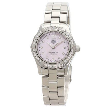 Tag Heuer Waf141B Aquaracer Bezel 10P Diamond Watch Stainless Steel Ss