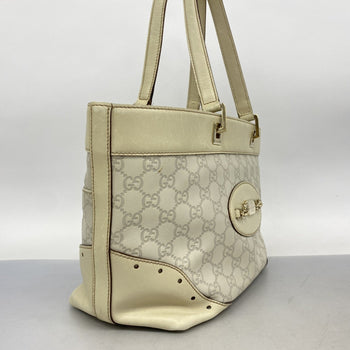 Gucci Tote Bag Guccissima 145993 Leather Ivory Champagne