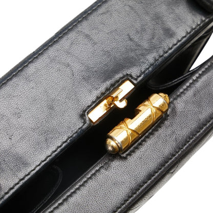 Chanel Chevron V-Stitch Shoulder Bag In Black Lambskin