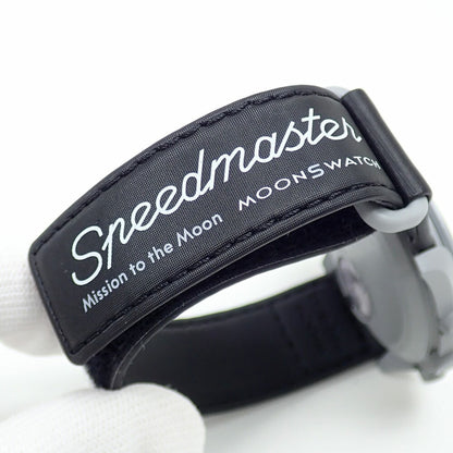 Omega X Swatch Mission To The Moon Men'S Quartz Watch With Bioceramic And Nylon Strap