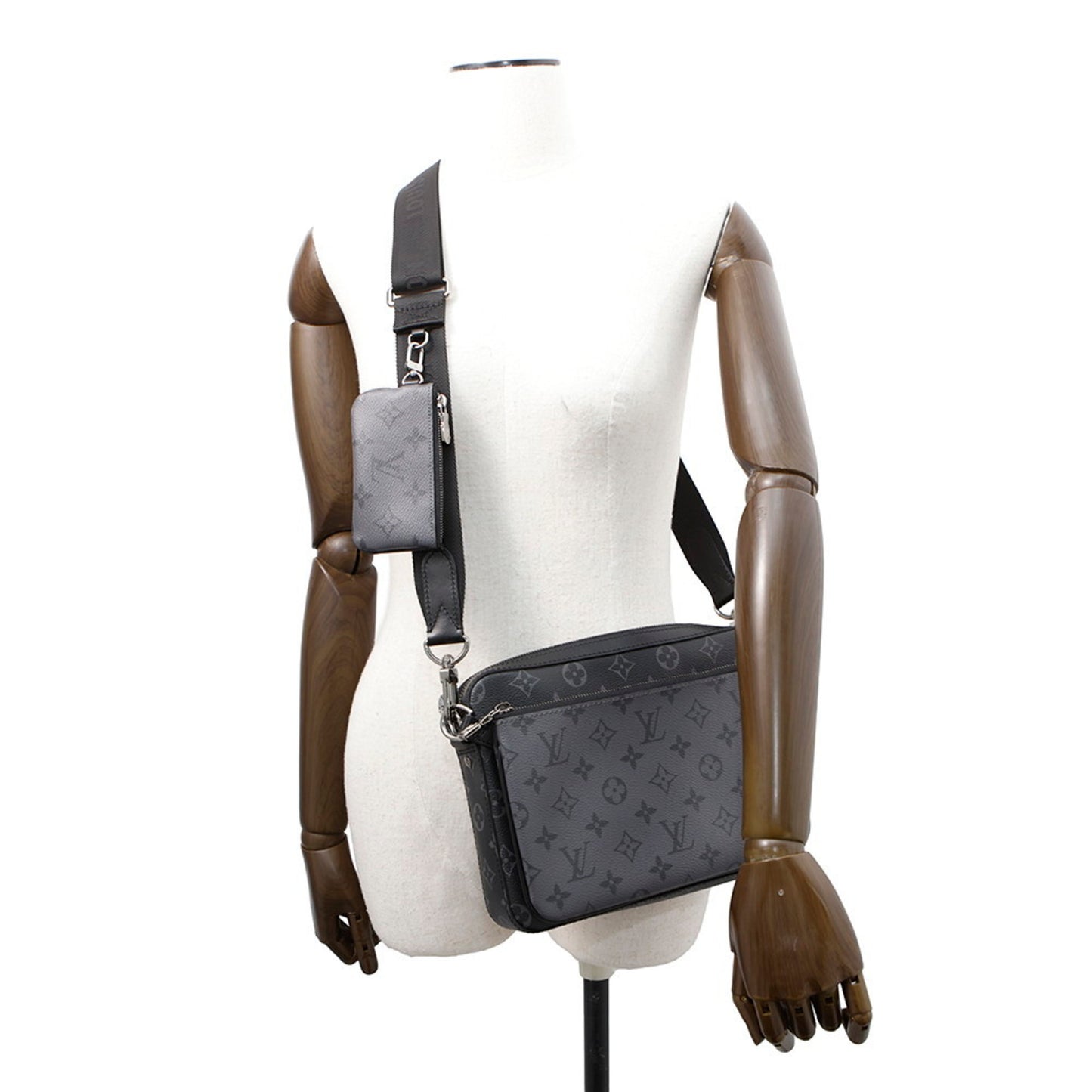 Louis Vuitton Shoulder Bag Monogram Eclipse Reverse Trio M69443 Black