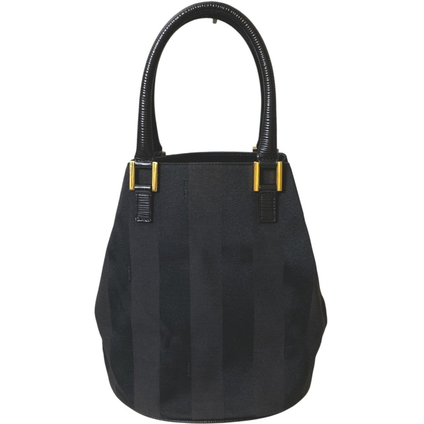 Fendi Vintage Pecan Bucket Handbag In Black