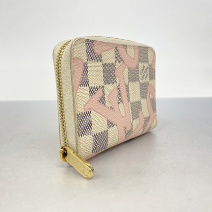 Louis Vuitton Damier Azur Tahiti Zippy Coin Purse N60098 White/Pink