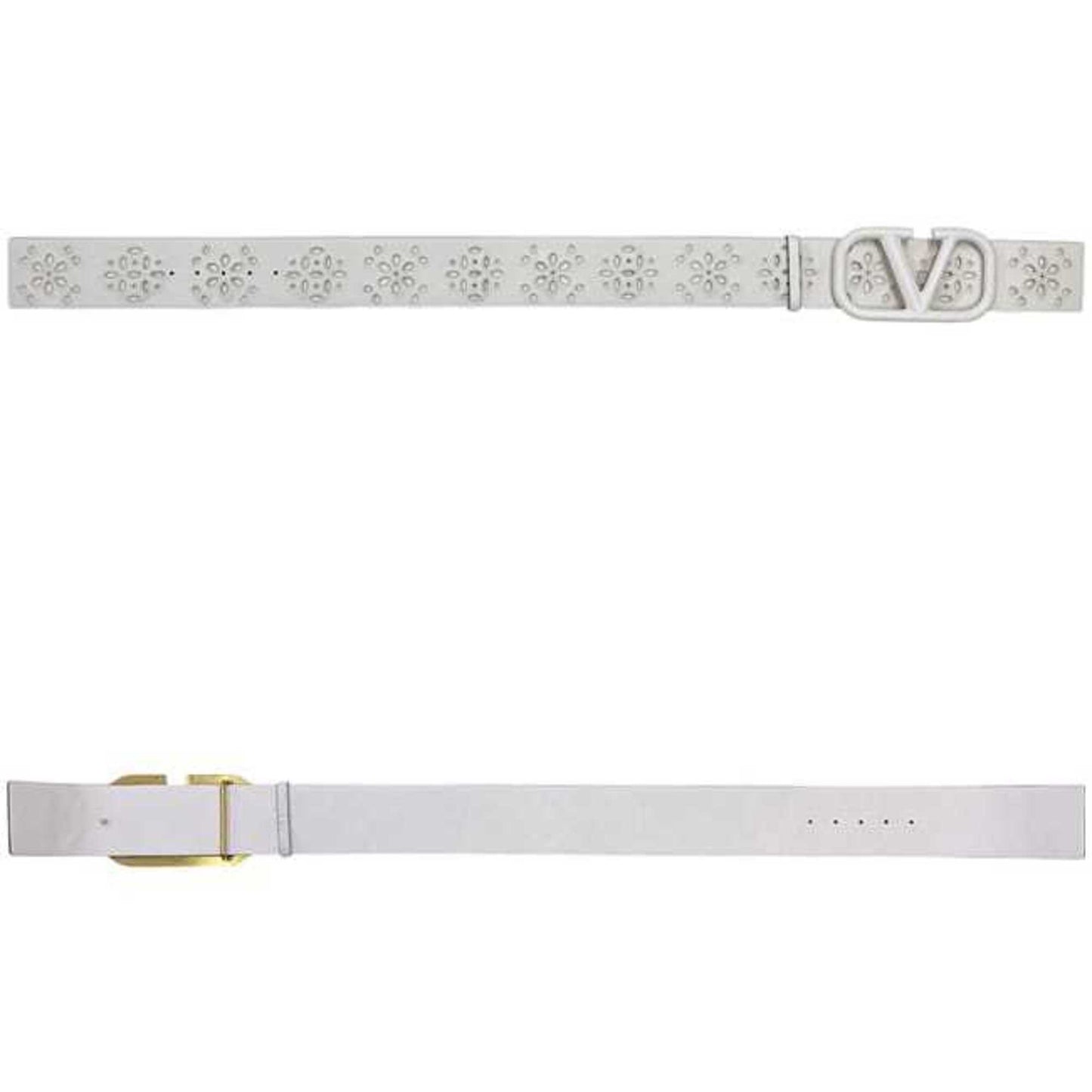 Valentino Garavani Belt F-24333 White Ww2T0S10Ytr Wide Leather