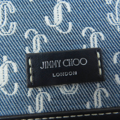 Jimmy Choo Casey Jc Monogram Denim Leather Wallet/Coin Case
