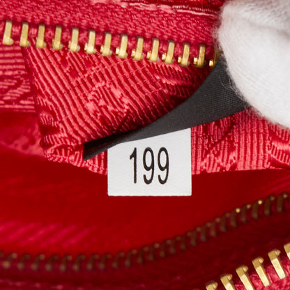 Prada Triangle Logo Plate Pouch Pink Nylon