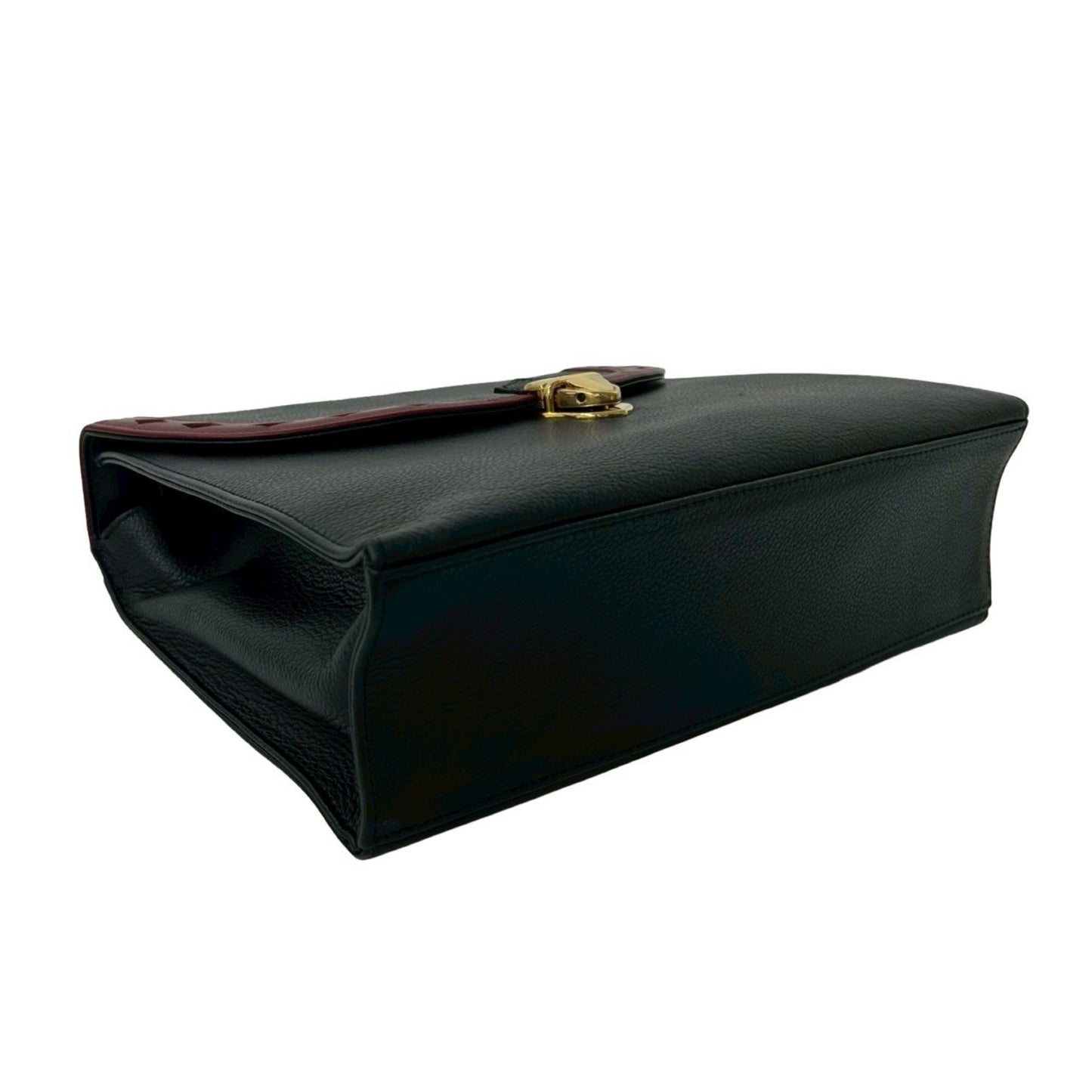 Yves Saint Laurent Ysl Logo Cutout Perforated Leather Handbag In Black