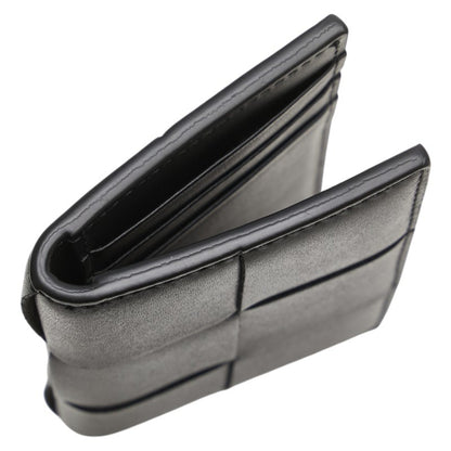 Bottega Veneta Maxi Intrecciato Cassette Business Card Case/Card Case/Pass Case In Black Leather